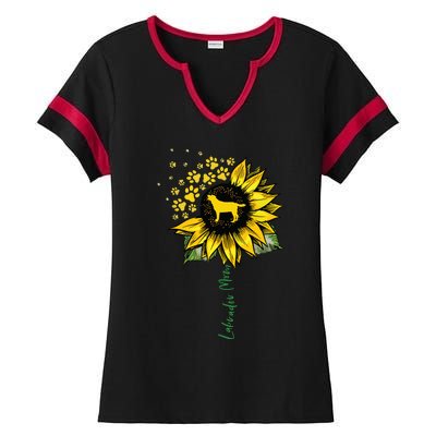 Labrador Mom Sunflower Labrador Retriever Gifts Dog Mom Mama Ladies Halftime Notch Neck Tee