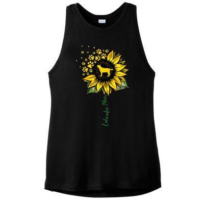 Labrador Mom Sunflower Labrador Retriever Gifts Dog Mom Mama Ladies PosiCharge Tri-Blend Wicking Tank