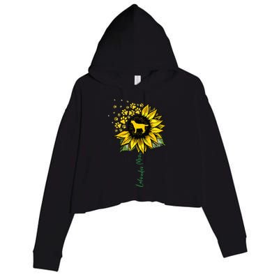 Labrador Mom Sunflower Labrador Retriever Gifts Dog Mom Mama Crop Fleece Hoodie