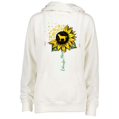 Labrador Mom Sunflower Labrador Retriever Gifts Dog Mom Mama Womens Funnel Neck Pullover Hood