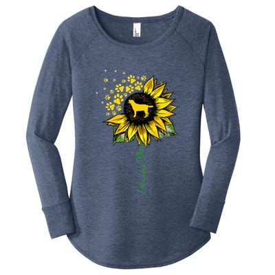 Labrador Mom Sunflower Labrador Retriever Gifts Dog Mom Mama Women's Perfect Tri Tunic Long Sleeve Shirt