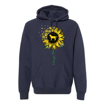 Labrador Mom Sunflower Labrador Retriever Gifts Dog Mom Mama Premium Hoodie