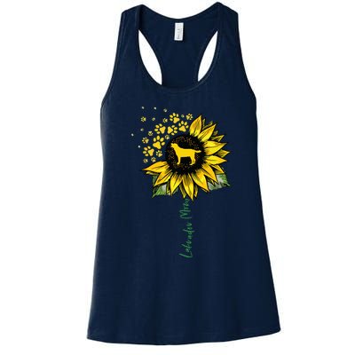 Labrador Mom Sunflower Labrador Retriever Gifts Dog Mom Mama Women's Racerback Tank