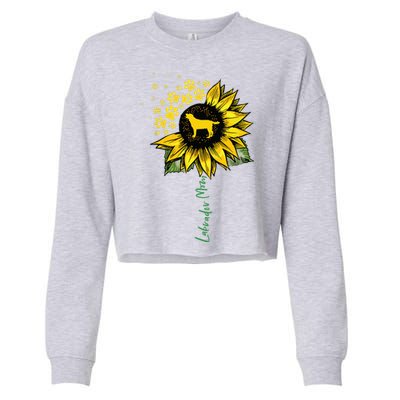 Labrador Mom Sunflower Labrador Retriever Gifts Dog Mom Mama Cropped Pullover Crew