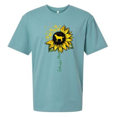 Labrador Mom Sunflower Labrador Retriever Gifts Dog Mom Mama Sueded Cloud Jersey T-Shirt