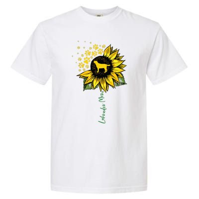 Labrador Mom Sunflower Labrador Retriever Gifts Dog Mom Mama Garment-Dyed Heavyweight T-Shirt