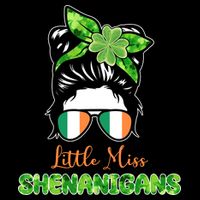 Little Miss Shenanigans Hair Bun St Patrick's Day 16 in Basic Backpack