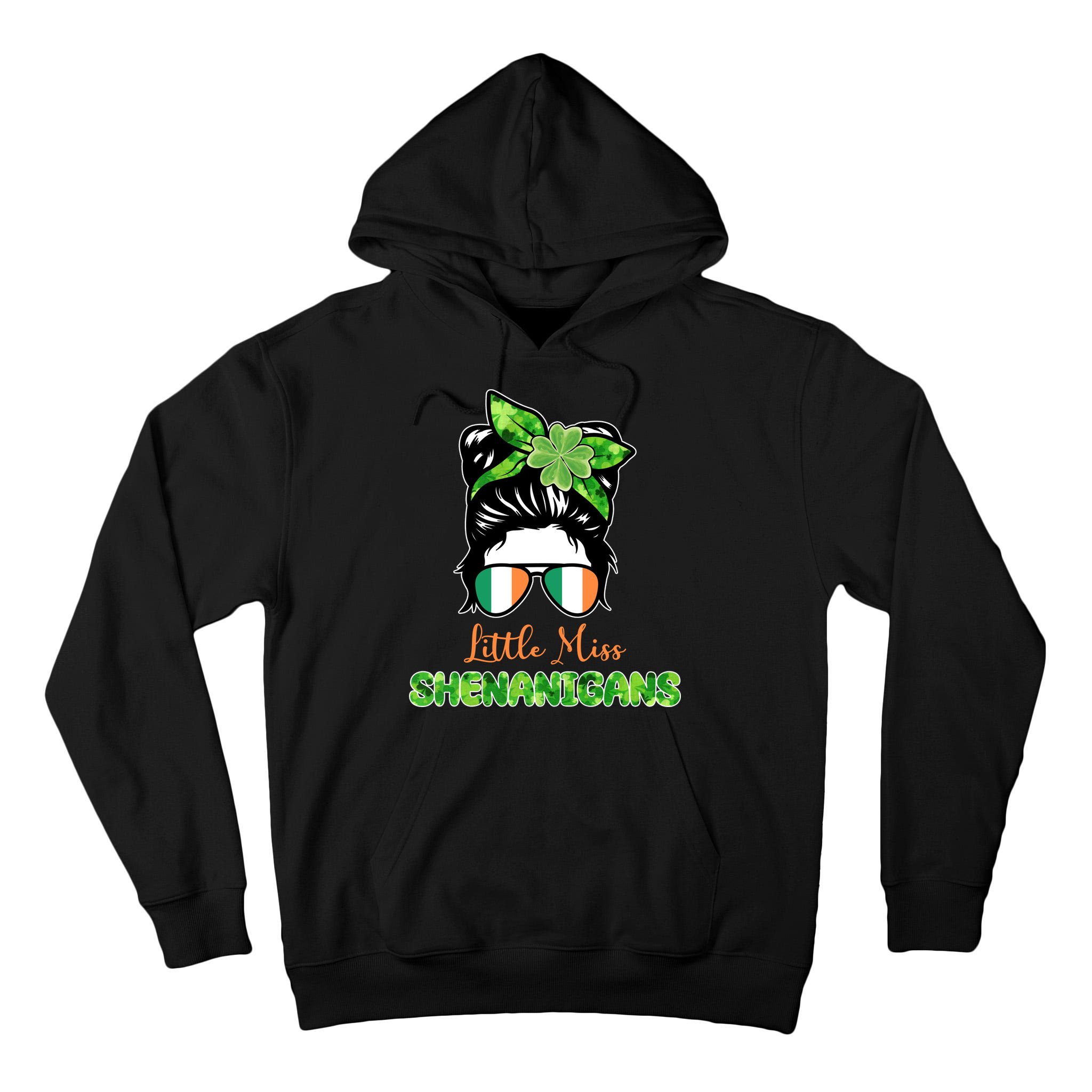 Little Miss Shenanigans Hair Bun St Patrick's Day Tall Hoodie