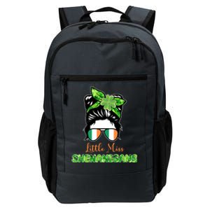 Little Miss Shenanigans Hair Bun St Patrick's Day Daily Commute Backpack