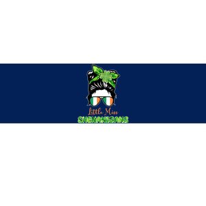 Little Miss Shenanigans Hair Bun St Patrick's Day Bumper Sticker