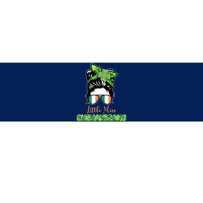 Little Miss Shenanigans Hair Bun St Patrick's Day Bumper Sticker