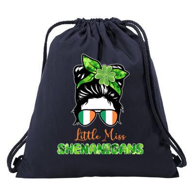 Little Miss Shenanigans Hair Bun St Patrick's Day Drawstring Bag