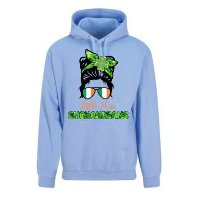 Little Miss Shenanigans Hair Bun St Patrick's Day Unisex Surf Hoodie