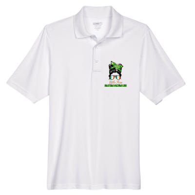 Little Miss Shenanigans Hair Bun St Patrick's Day Men's Origin Performance Piqué Polo