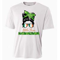 Little Miss Shenanigans Hair Bun St Patrick's Day Cooling Performance Crew T-Shirt