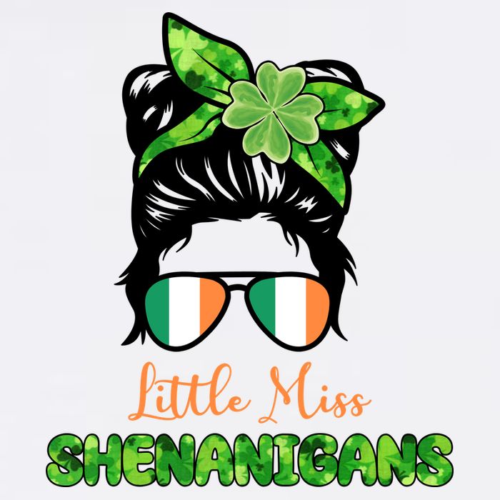 Little Miss Shenanigans Hair Bun St Patrick's Day Cooling Performance Crew T-Shirt
