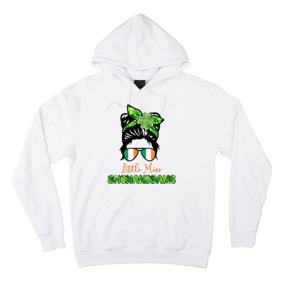 Little Miss Shenanigans Hair Bun St Patrick's Day Hoodie