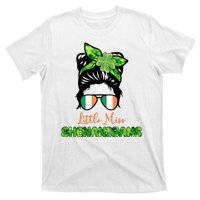 Little Miss Shenanigans Hair Bun St Patrick's Day T-Shirt