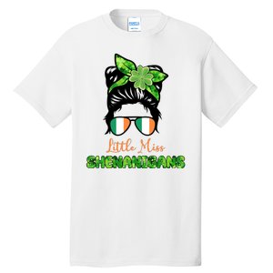 Little Miss Shenanigans Hair Bun St Patrick's Day Tall T-Shirt