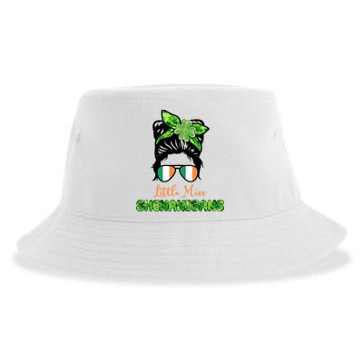 Little Miss Shenanigans Hair Bun St Patrick's Day Sustainable Bucket Hat