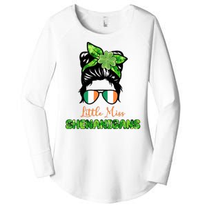 Little Miss Shenanigans Hair Bun St Patrick's Day Women's Perfect Tri Tunic Long Sleeve Shirt