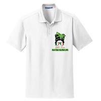 Little Miss Shenanigans Hair Bun St Patrick's Day Dry Zone Grid Polo