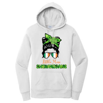 Little Miss Shenanigans Hair Bun St Patrick's Day Women's Pullover Hoodie