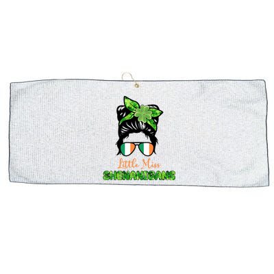 Little Miss Shenanigans Hair Bun St Patrick's Day Large Microfiber Waffle Golf Towel