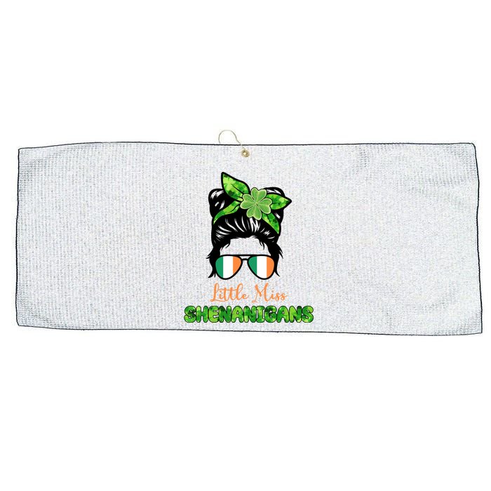 Little Miss Shenanigans Hair Bun St Patrick's Day Large Microfiber Waffle Golf Towel