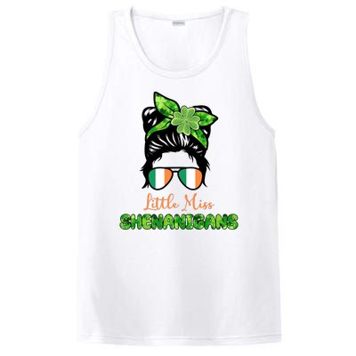 Little Miss Shenanigans Hair Bun St Patrick's Day PosiCharge Competitor Tank