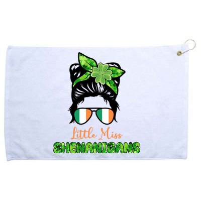 Little Miss Shenanigans Hair Bun St Patrick's Day Grommeted Golf Towel