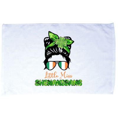 Little Miss Shenanigans Hair Bun St Patrick's Day Microfiber Hand Towel