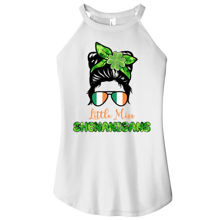 Little Miss Shenanigans Hair Bun St Patrick's Day Women's Perfect Tri Rocker Tank