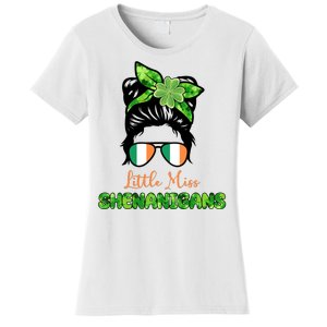 Little Miss Shenanigans Hair Bun St Patrick's Day Women's T-Shirt