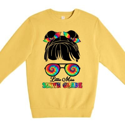 Little Miss Sixth Grade Back To School Gift 6Th Grade Gift Premium Crewneck Sweatshirt