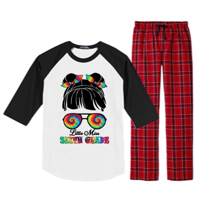 Little Miss Sixth Grade Back To School Gift 6Th Grade Gift Raglan Sleeve Pajama Set