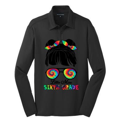 Little Miss Sixth Grade Back To School Gift 6Th Grade Gift Silk Touch Performance Long Sleeve Polo