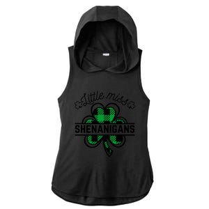 Little Miss Shenanigans Patrick's Day Leopard Shamrock Irish Meaningful Gift Ladies PosiCharge Tri-Blend Wicking Draft Hoodie Tank