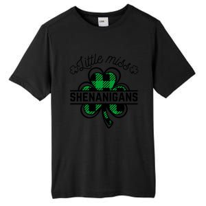 Little Miss Shenanigans Patrick's Day Leopard Shamrock Irish Meaningful Gift Tall Fusion ChromaSoft Performance T-Shirt