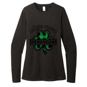 Little Miss Shenanigans Patrick's Day Leopard Shamrock Irish Meaningful Gift Womens CVC Long Sleeve Shirt