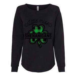 Little Miss Shenanigans Patrick's Day Leopard Shamrock Irish Meaningful Gift Womens California Wash Sweatshirt