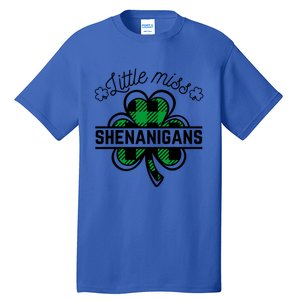 Little Miss Shenanigans Patrick's Day Leopard Shamrock Irish Meaningful Gift Tall T-Shirt