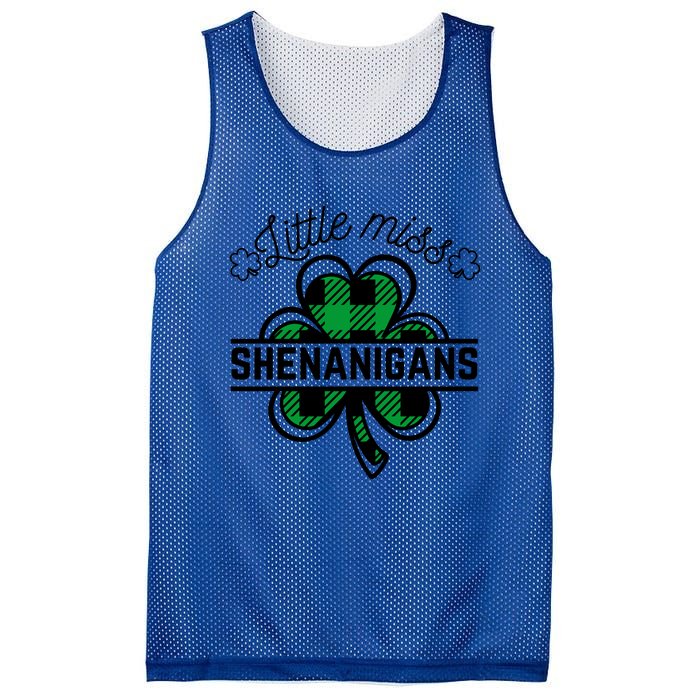 Little Miss Shenanigans Patrick's Day Leopard Shamrock Irish Meaningful Gift Mesh Reversible Basketball Jersey Tank