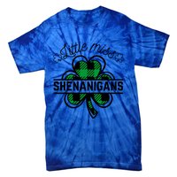 Little Miss Shenanigans Patrick's Day Leopard Shamrock Irish Meaningful Gift Tie-Dye T-Shirt