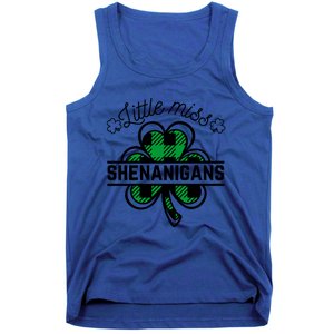 Little Miss Shenanigans Patrick's Day Leopard Shamrock Irish Meaningful Gift Tank Top