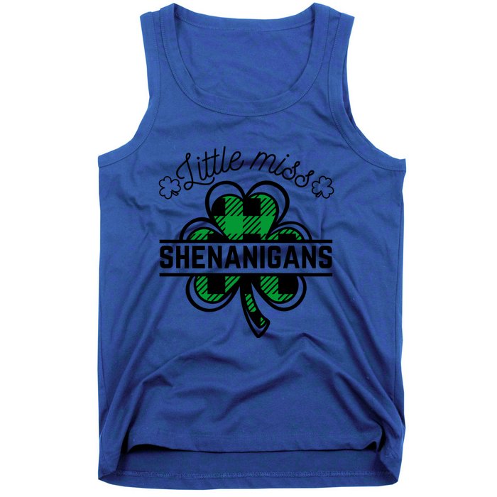 Little Miss Shenanigans Patrick's Day Leopard Shamrock Irish Meaningful Gift Tank Top