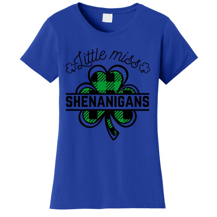 Little Miss Shenanigans Patrick's Day Leopard Shamrock Irish Meaningful Gift Women's T-Shirt