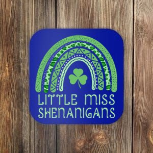 Little Miss Shenanigans St Patrick's Day Clover Rainbow Gift Coaster