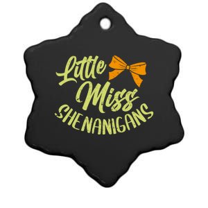 Little Miss Shenanigans Saint Patricks Day Great Gift Ceramic Star Ornament