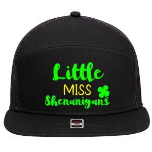 Little Miss Shenanigans St Patrick's Day Irish Gift 7 Panel Mesh Trucker Snapback Hat